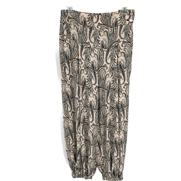 ANTHROPOLOGIE Printed Harem Pants Paisley Crepe - Picture 2 of 9